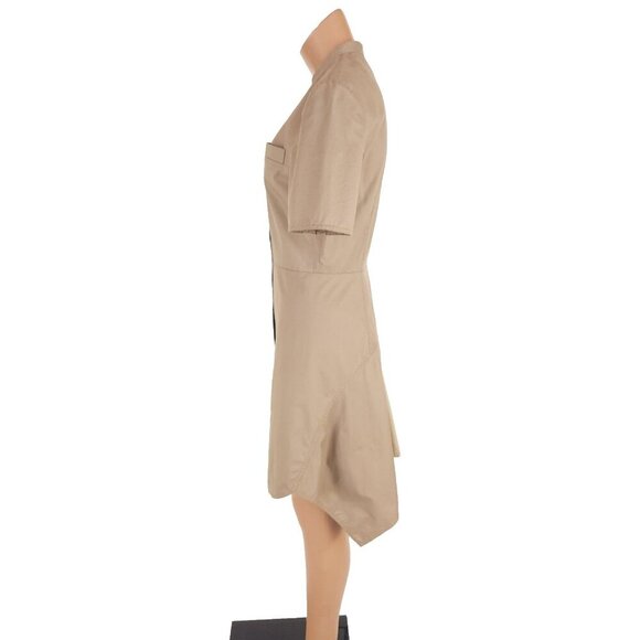 3.1 Phillip Lim Cotton Stretch Zip Front Dress Size 4 Brown $595 - Picture 5 of 9